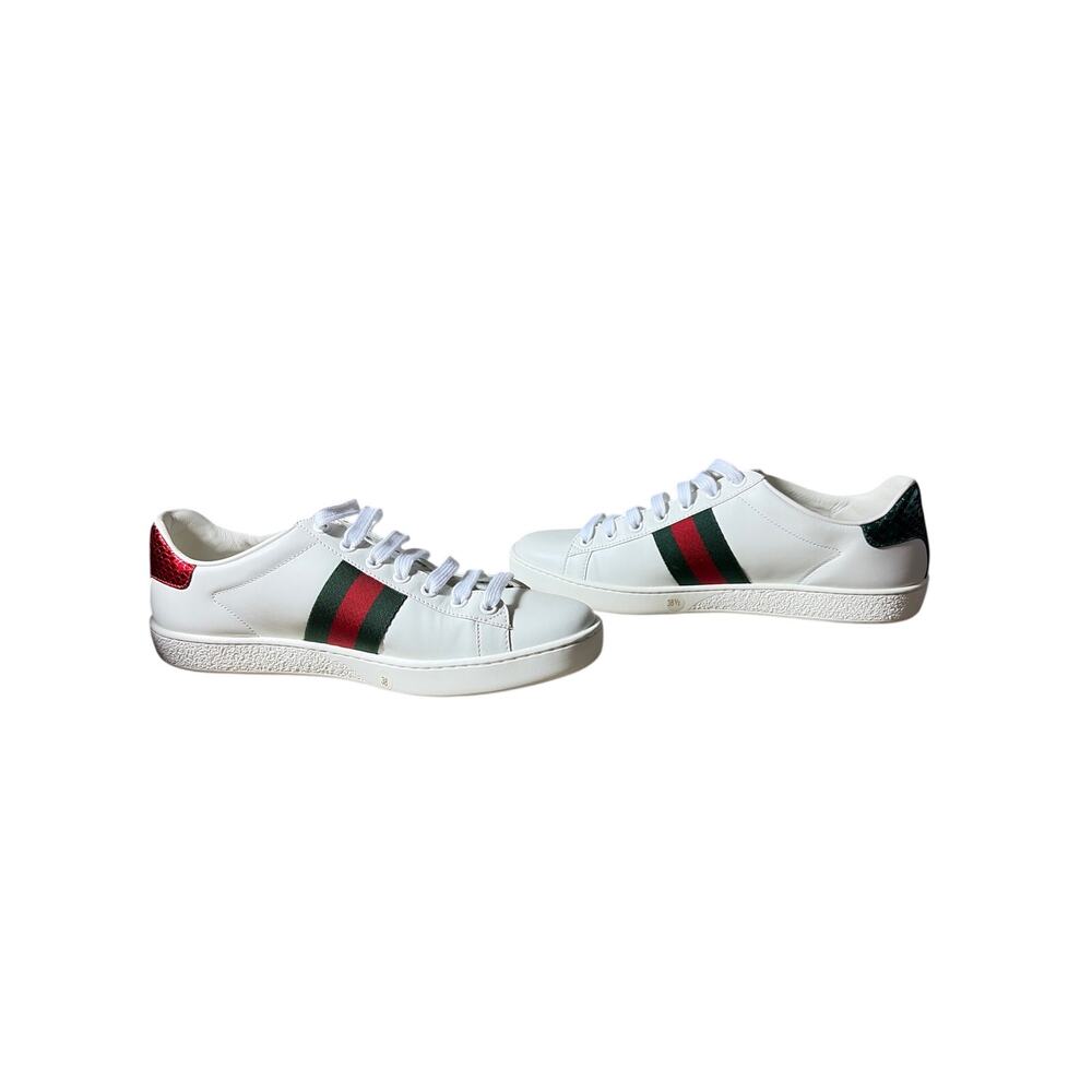 Gucci Ace Bee Sneakers White Leather Web Stripe – Mismatched Sizes 8 / 8.5 NEW - Picture 6 of 8